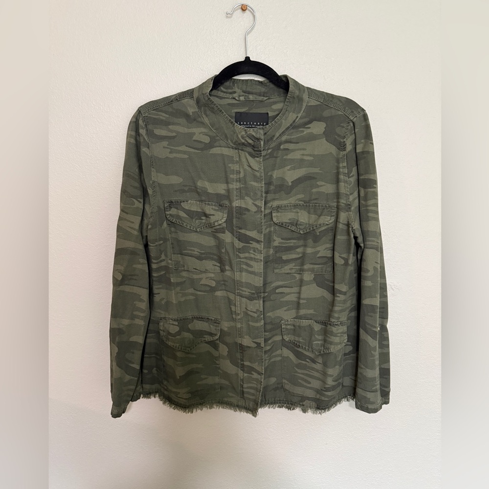 Sanctuary Olive Camouflage Utility Jacket